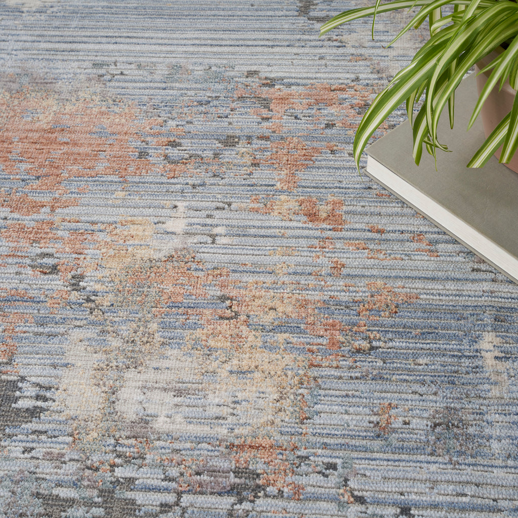 nourison abstract hues abh01 grey blue rug
