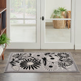 nourison aloha alh33 black white rug