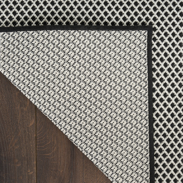 nourison courtyard cou01 black white rug