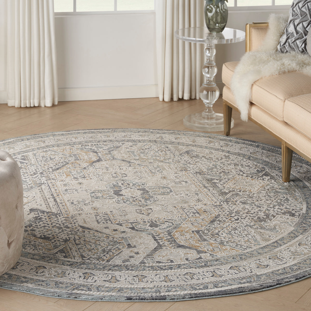 nourison lynx lnx01 ivory charcoal rug
