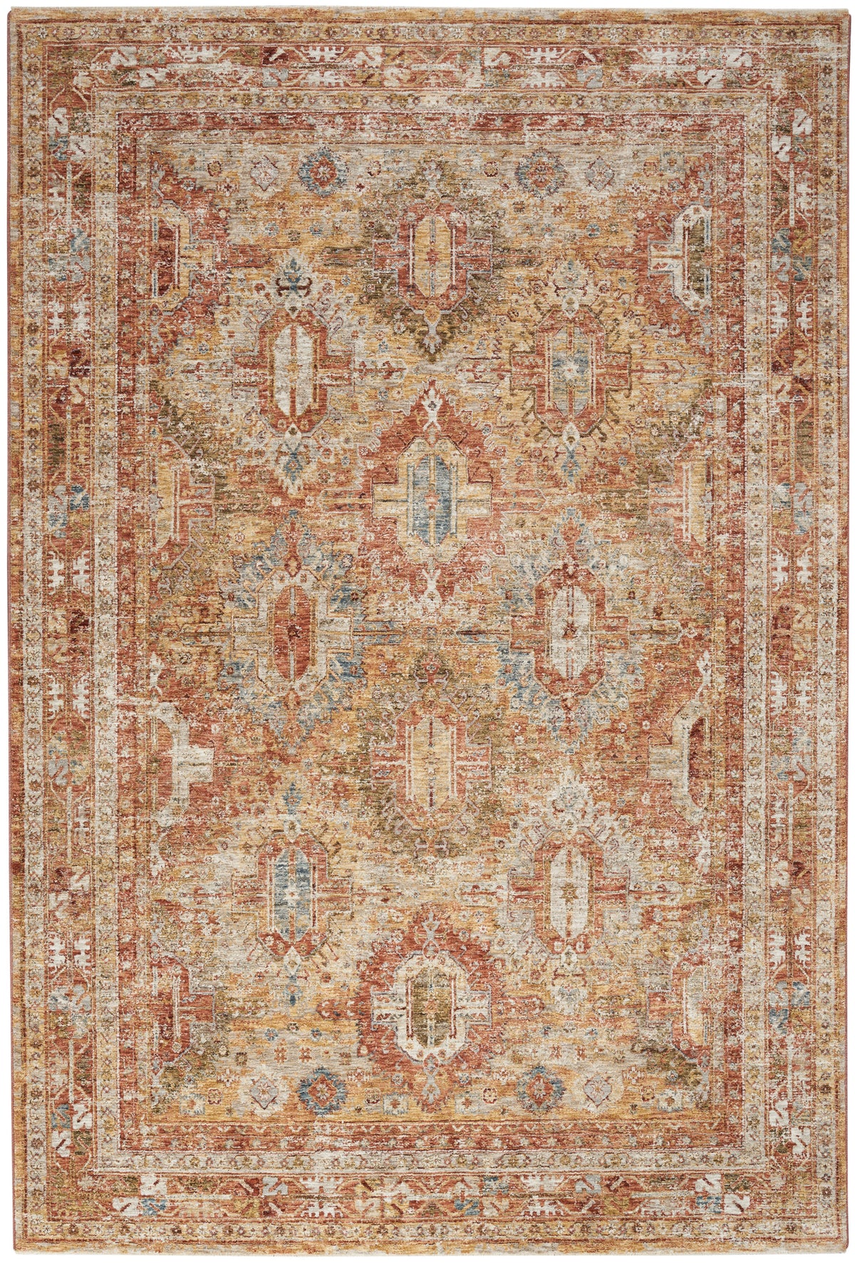 nourison sahar shr01 rust rug