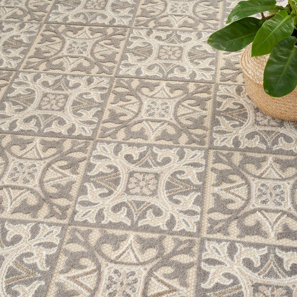 nourison aloha alh34 ivory grey rug