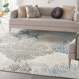 nourison seaside sds04 ivory grey blue rug