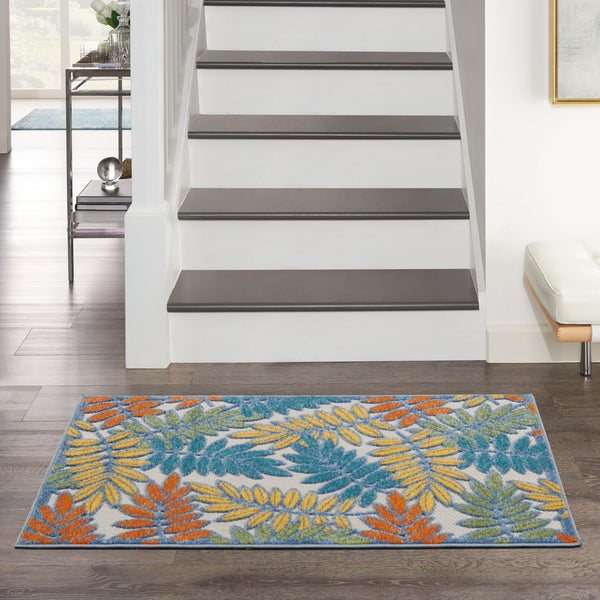 nourison aloha alh18 ivory multi rug
