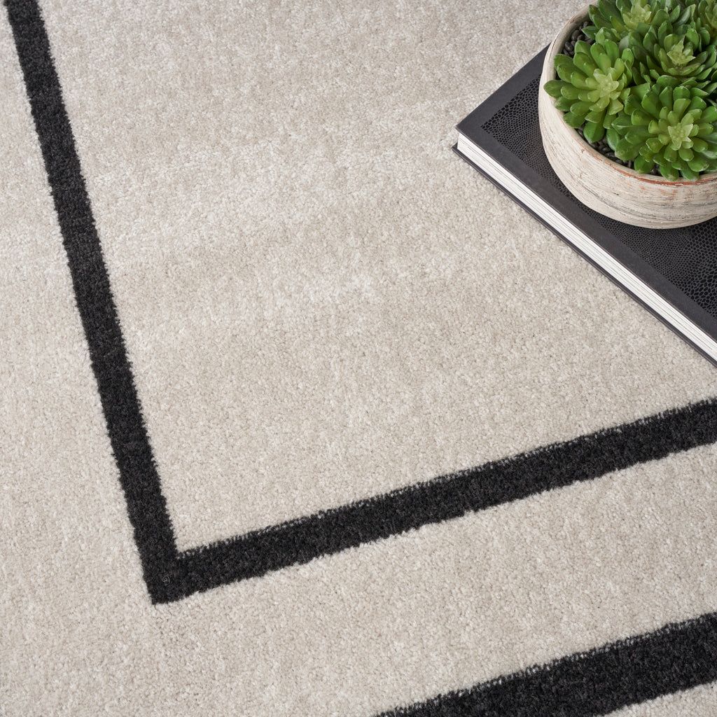 nourison nourison essentials nre02 ivory black rug