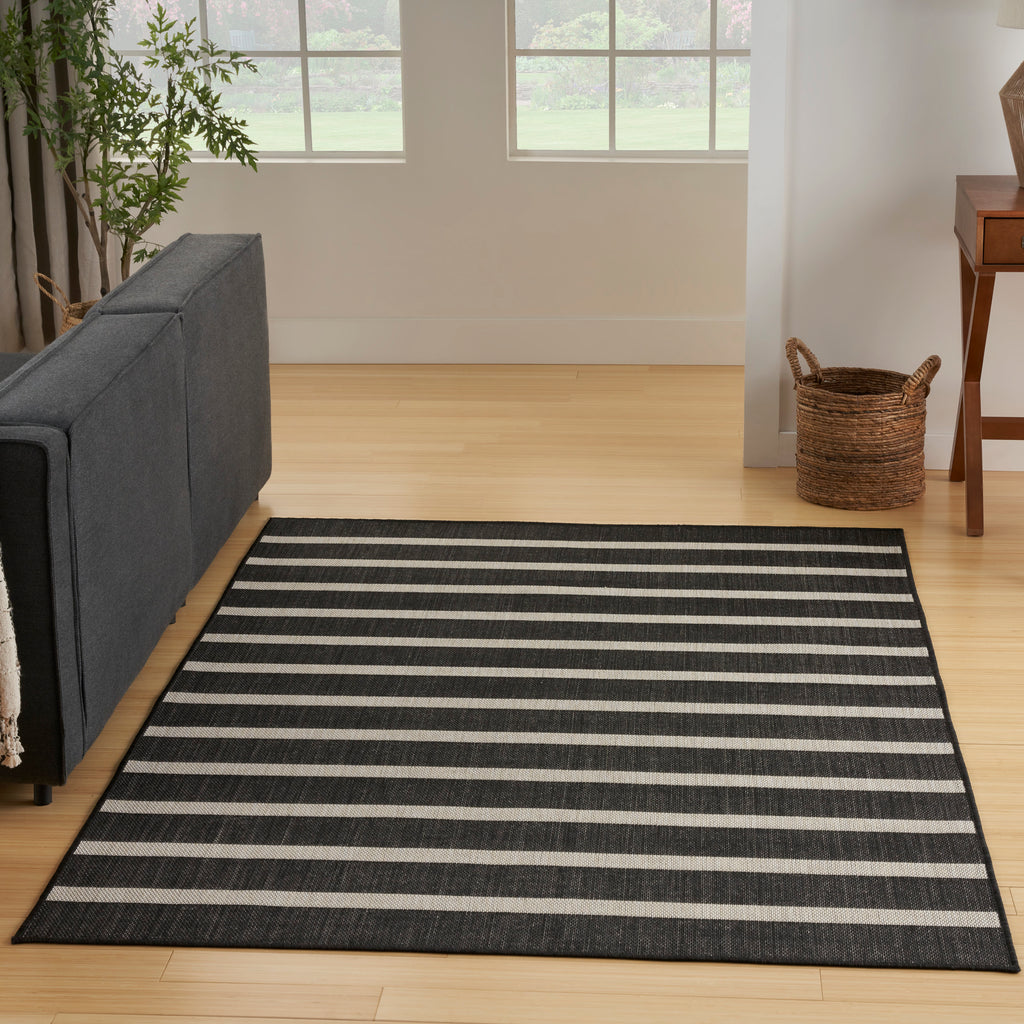 nourison positano pos03 black ivory rug