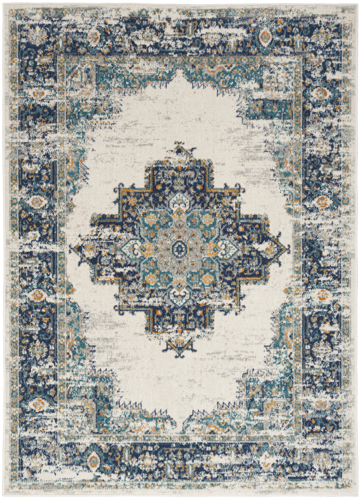 nourison passion psn03 ivory grey blue rug