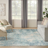 nourison astra machine washable asw07 blue ivory rug