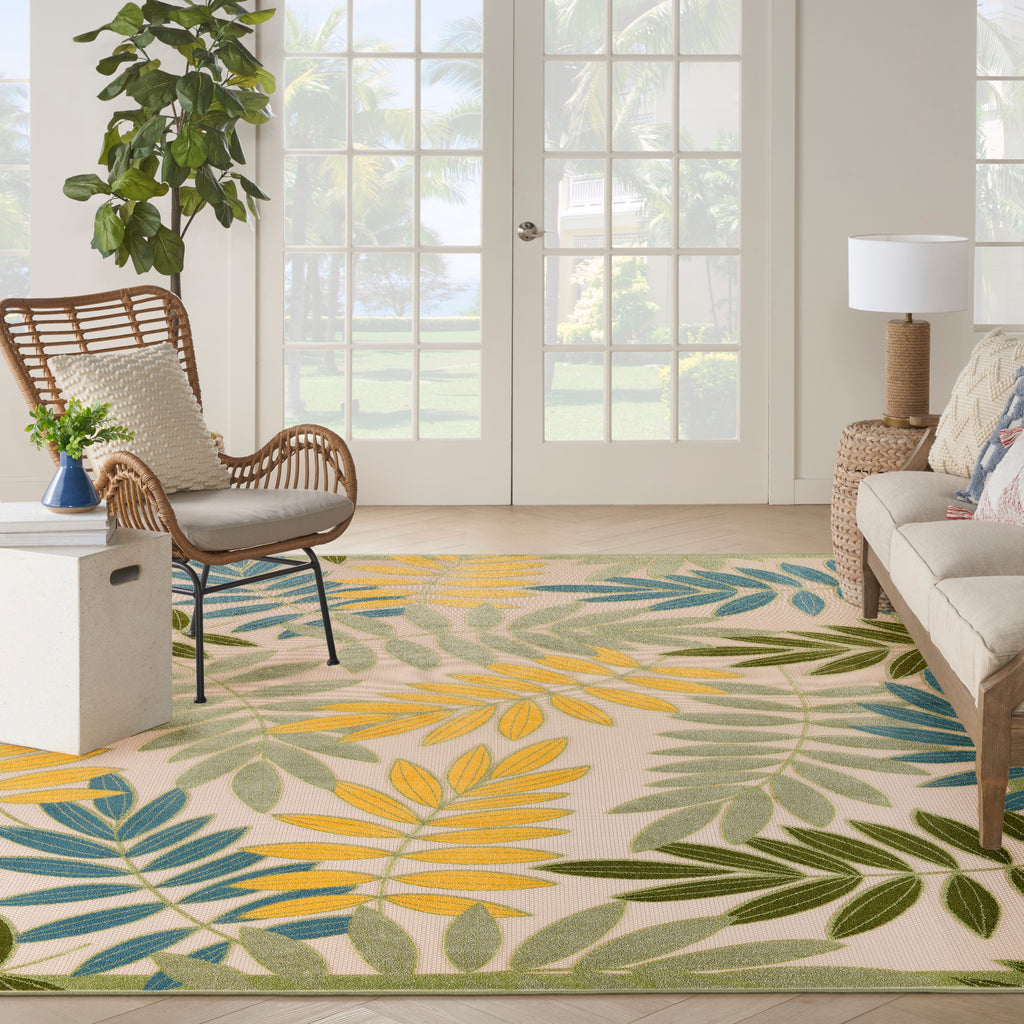 nourison aloha alh18 green multicolor rug