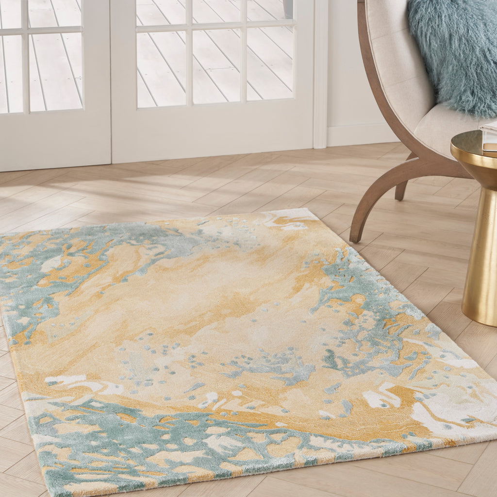 nourison prismatic prs36 sand blue rug