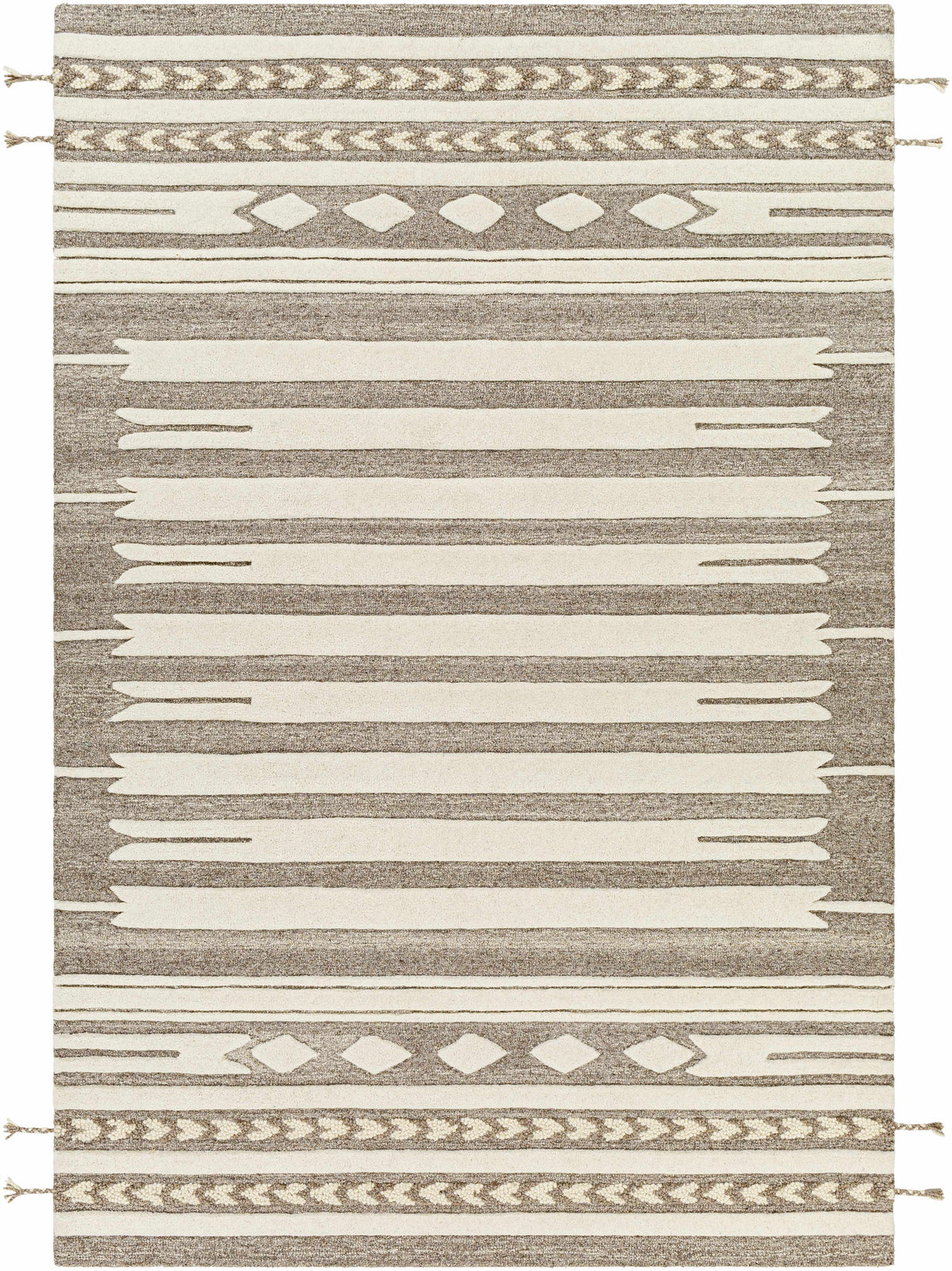 Hauteloom Vamo VAM Dark Brown Hand Tufted Wool Rug