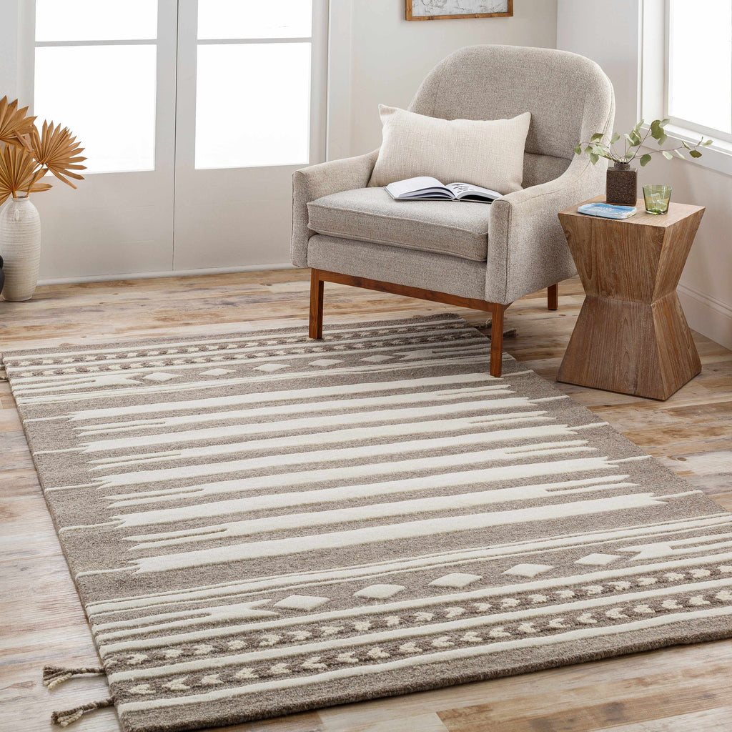 Hauteloom Vamo VAM Dark Brown Hand Tufted Wool Rug