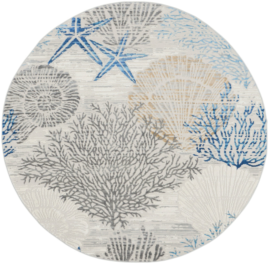 nourison seaside sds04 ivory grey blue rug