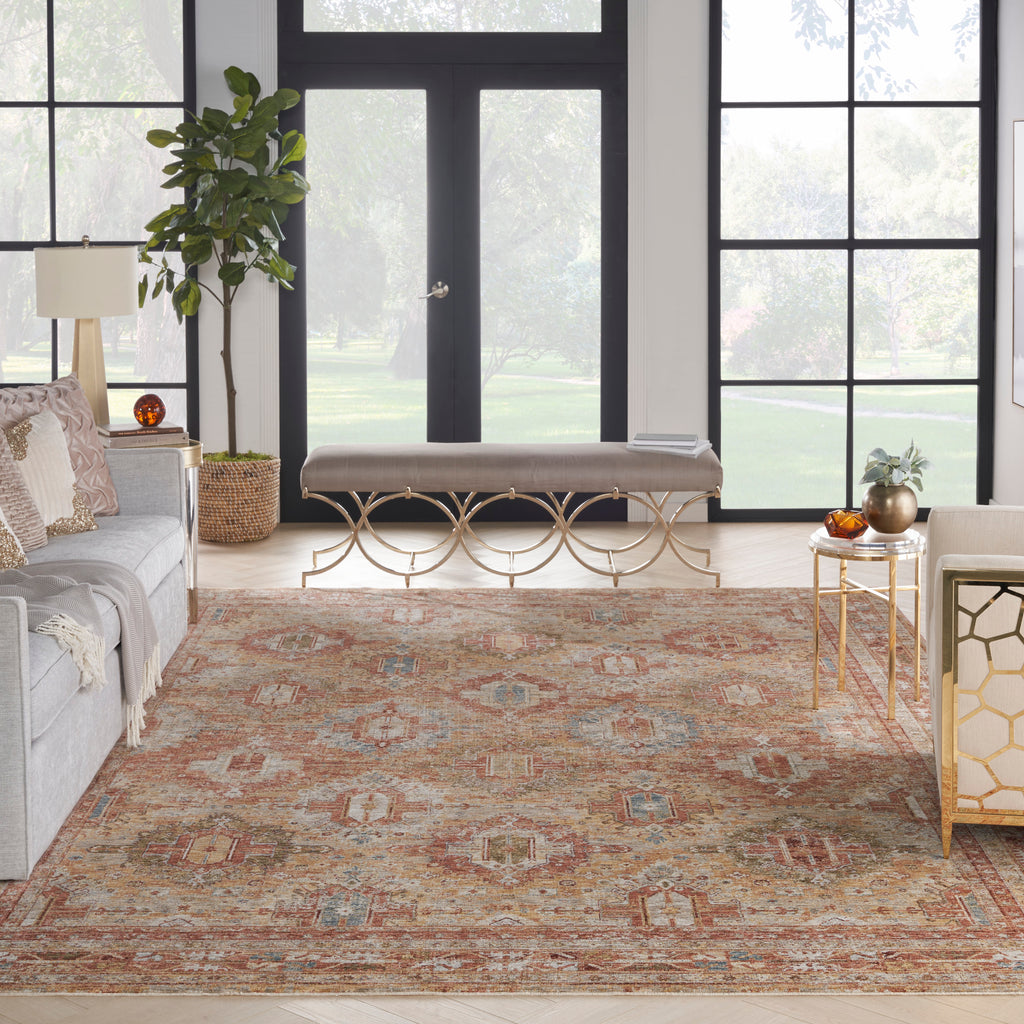 nourison sahar shr01 rust rug