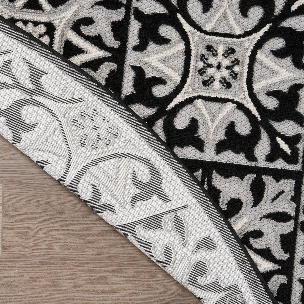 nourison aloha alh34 black white rug
