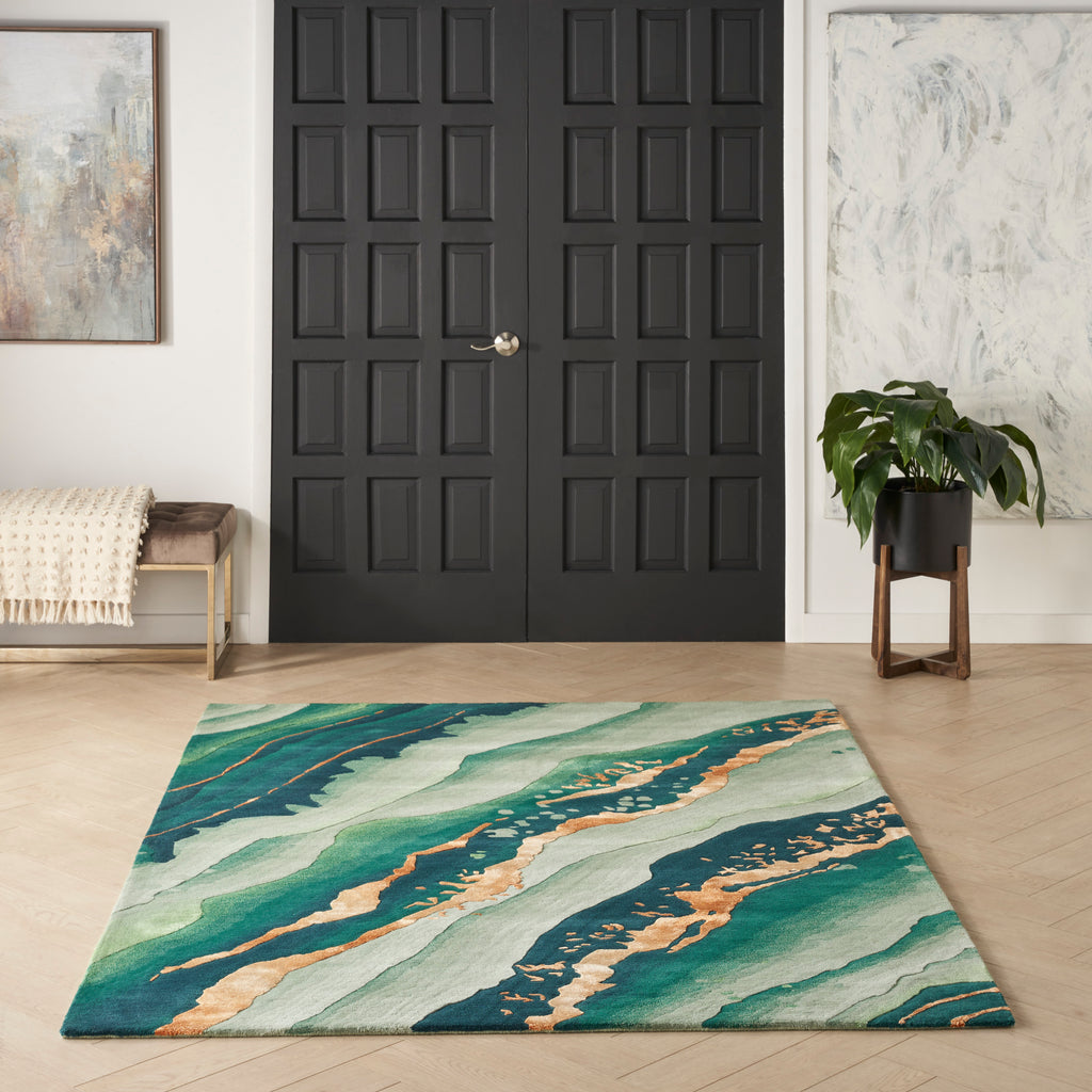 nourison prismatic prs30 emerald rug