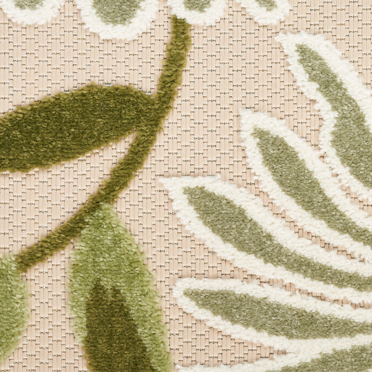 nourison aloha alh33 ivory green rug