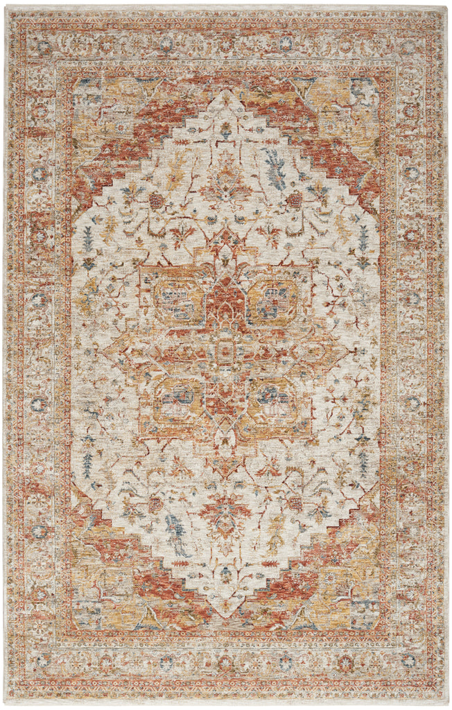 nourison sahar shr06 ivory rust rug
