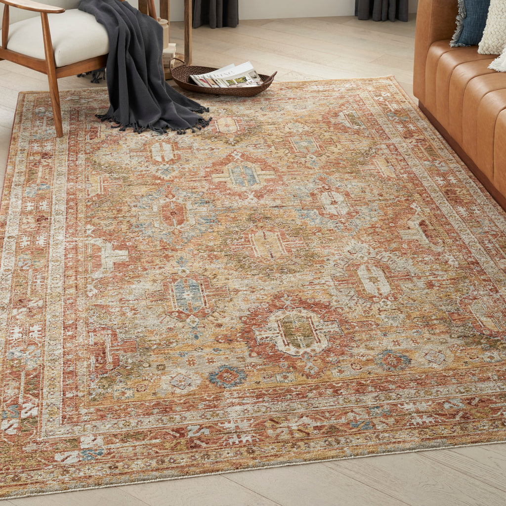 nourison sahar shr01 rust rug