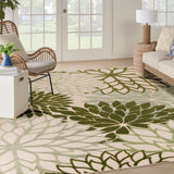 nourison aloha alh05 ivory green rug