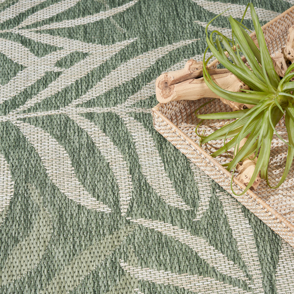 nourison garden oasis goa01 green ivory rug