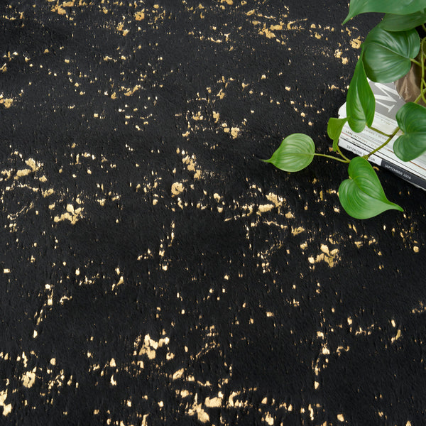 nourison cozy shimmer csh01 black gold rug