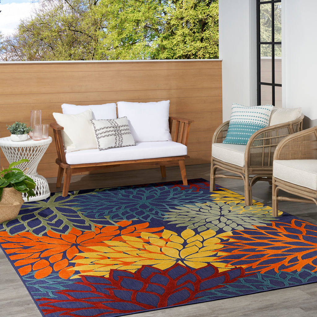 nourison aloha alh05 navy multicolor rug