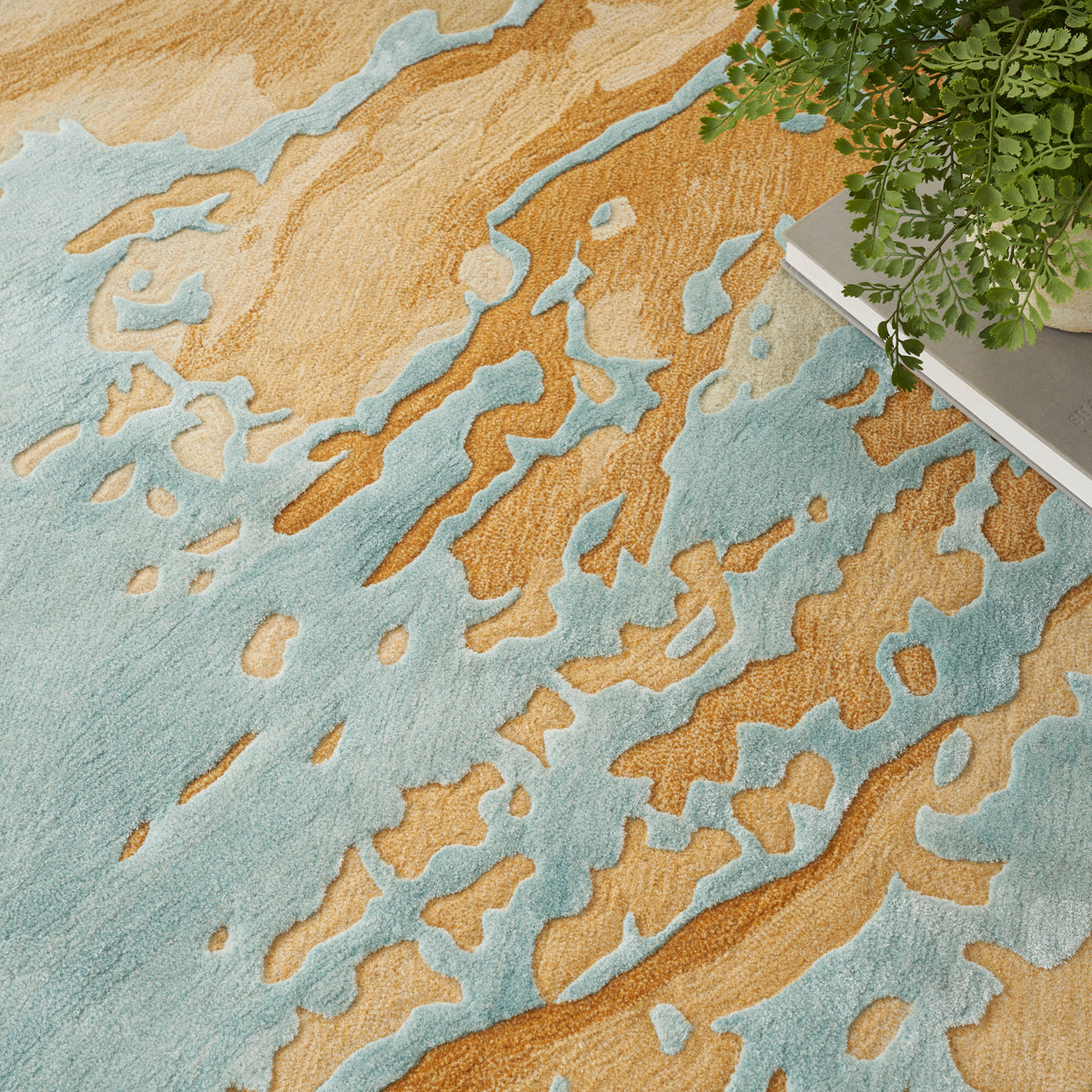 nourison prismatic prs36 sand blue rug