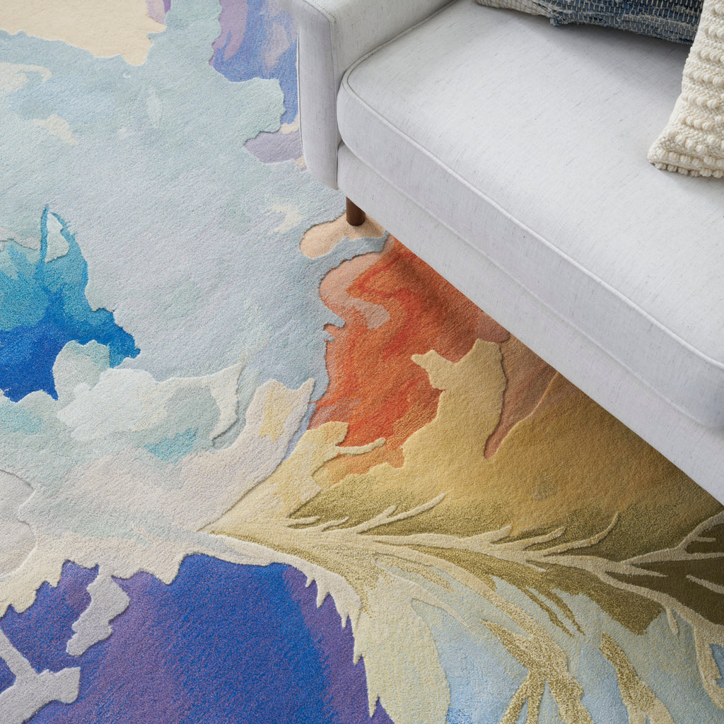 nourison prismatic prs37 blue multicolor rug