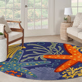 nourison aloha alh24 navy multicolor rug