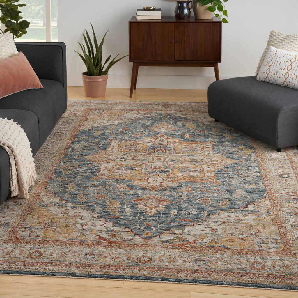 nourison sahar shr06 ivory blue rug