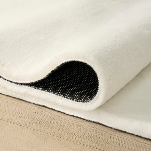 nourison soft plush rabbit fur sff01 white rug