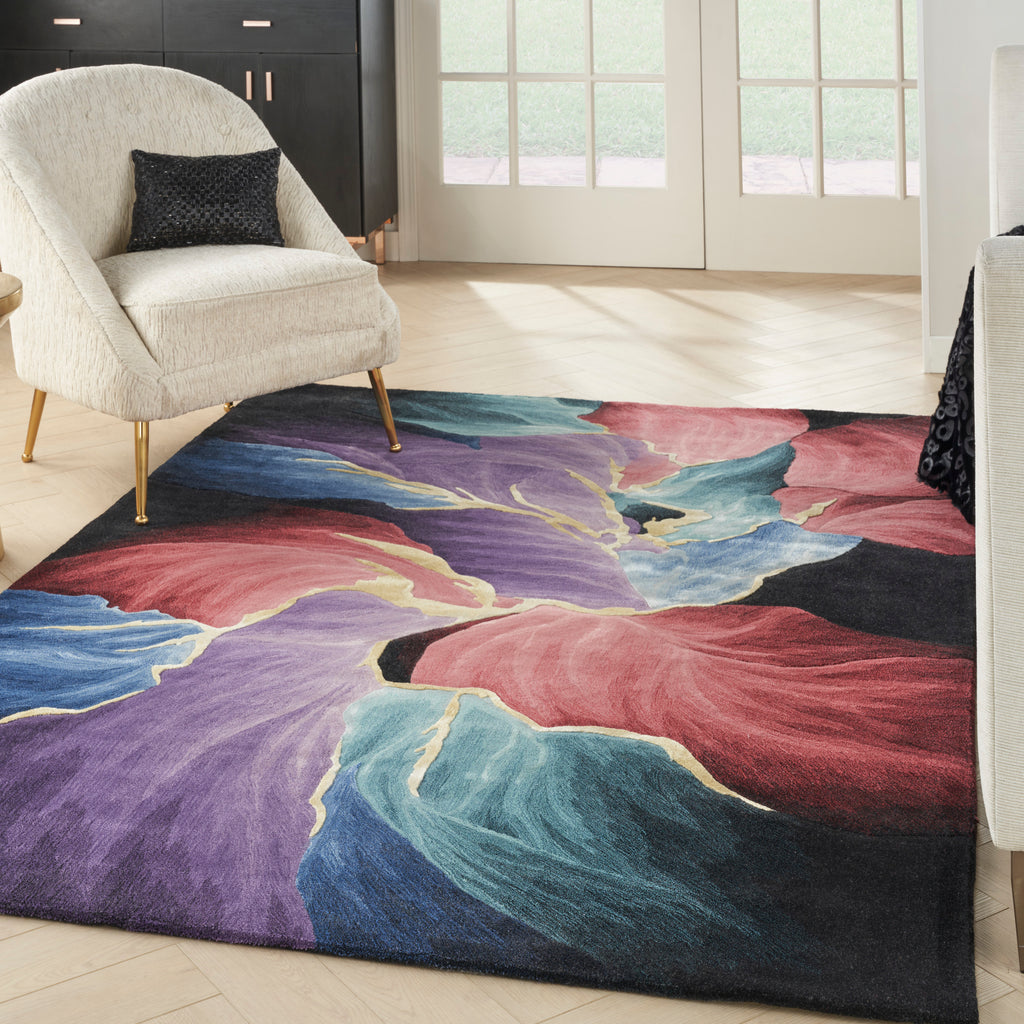 nourison prismatic prs34 black rug