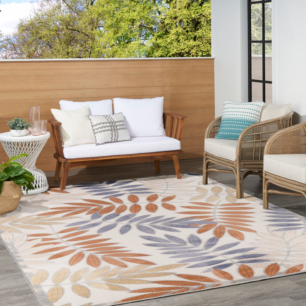 nourison aloha alh18 blue mocha rug