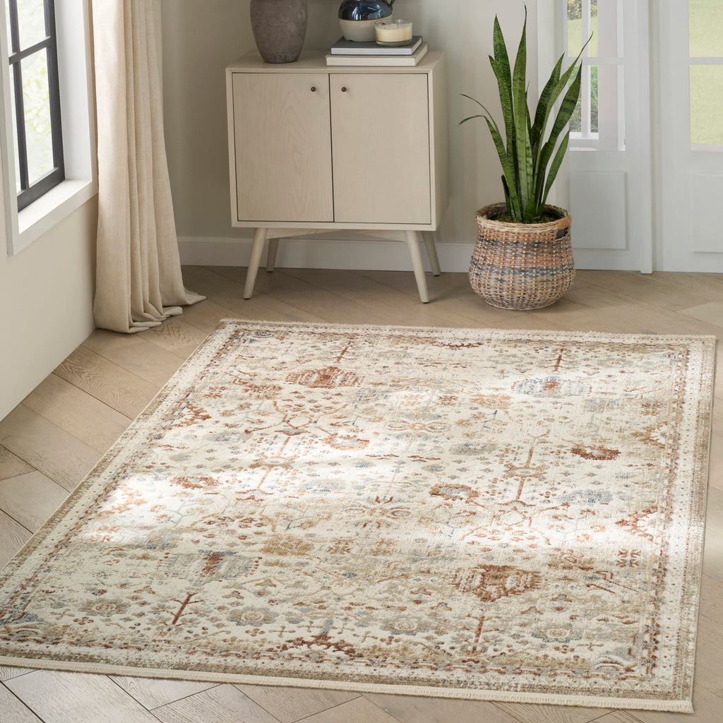 nourison pardis prd01 ivory rust rug