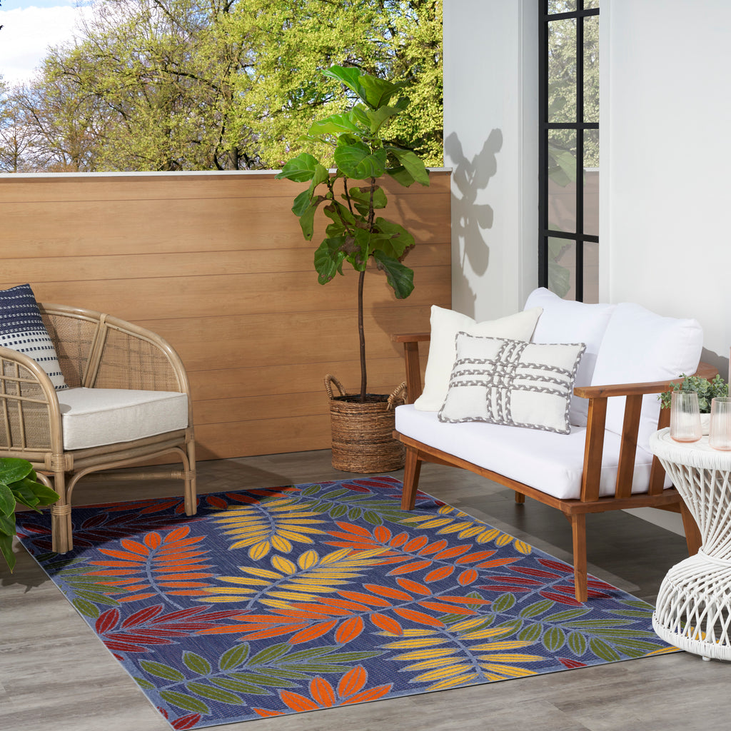 nourison aloha alh18 navy multicolor rug