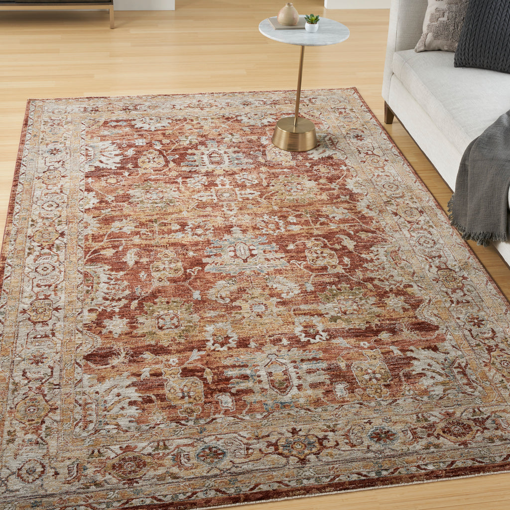 nourison sahar shr02 rust rug