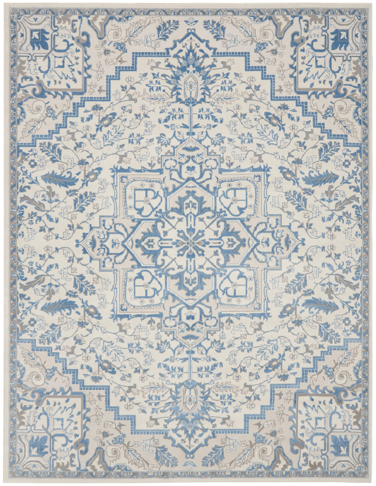 nourison elation etn10 ivory blue rug