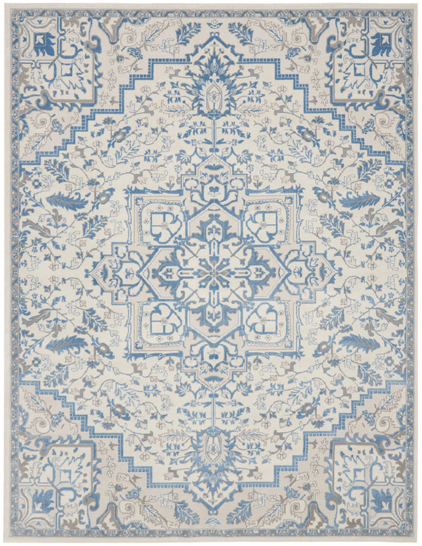 nourison elation etn10 ivory blue rug