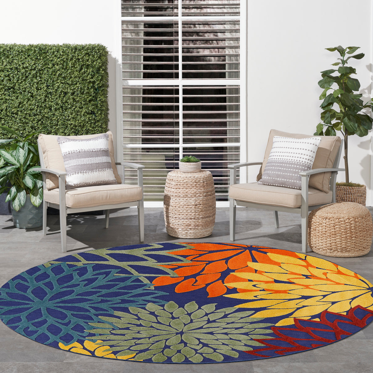 nourison aloha alh05 navy multicolor rug