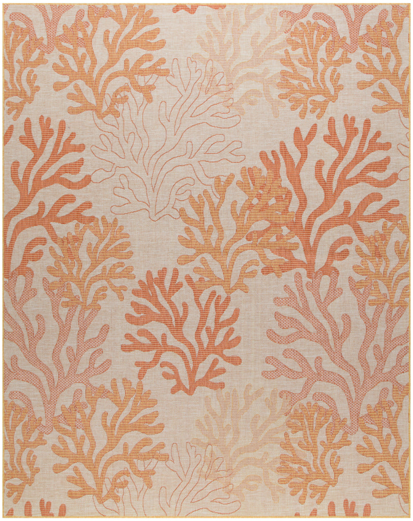 nourison garden oasis goa05 coral rug