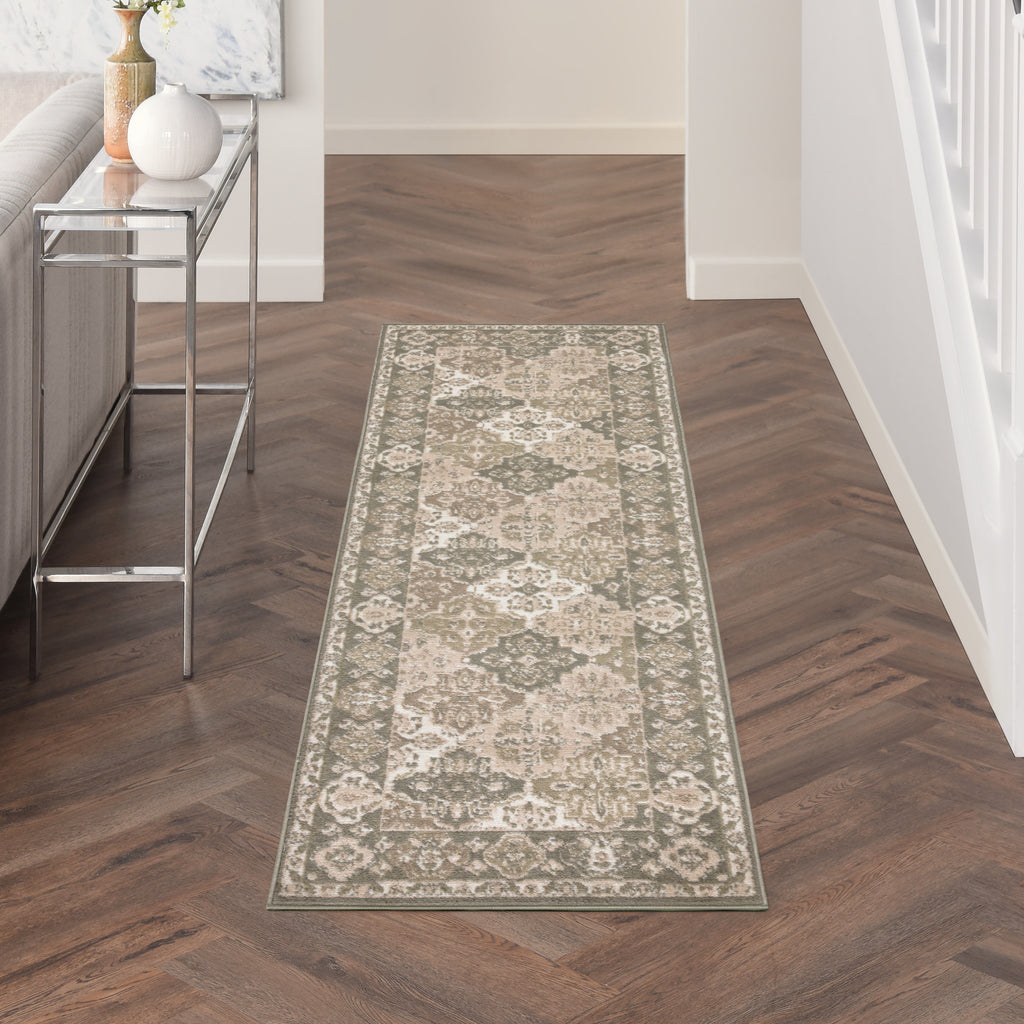 nourison grafix grf31 green rug