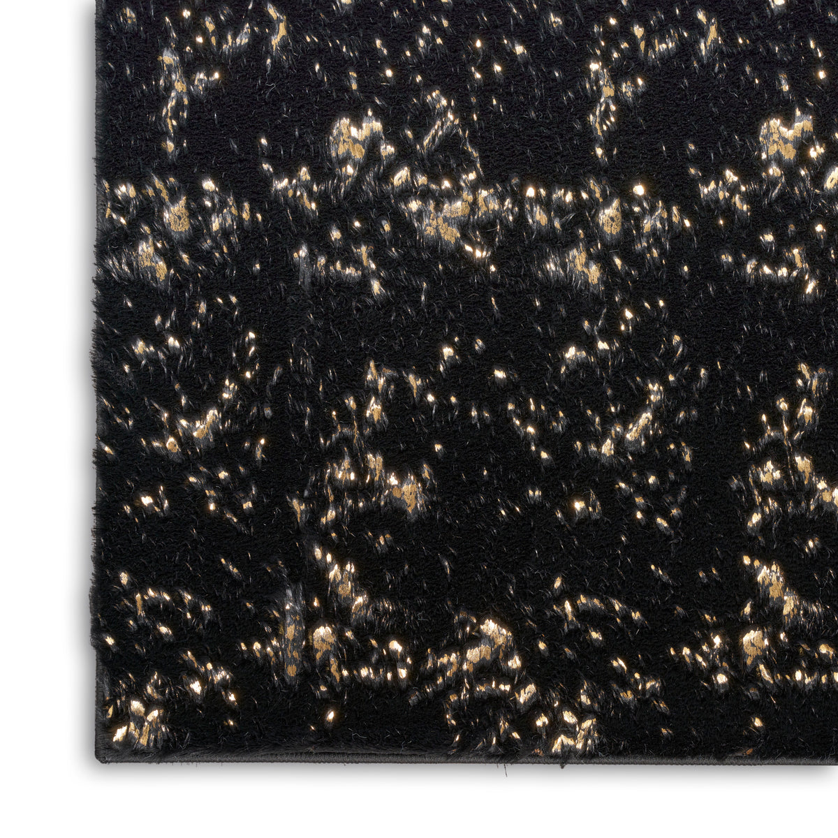 nourison cozy shimmer csh01 black gold rug