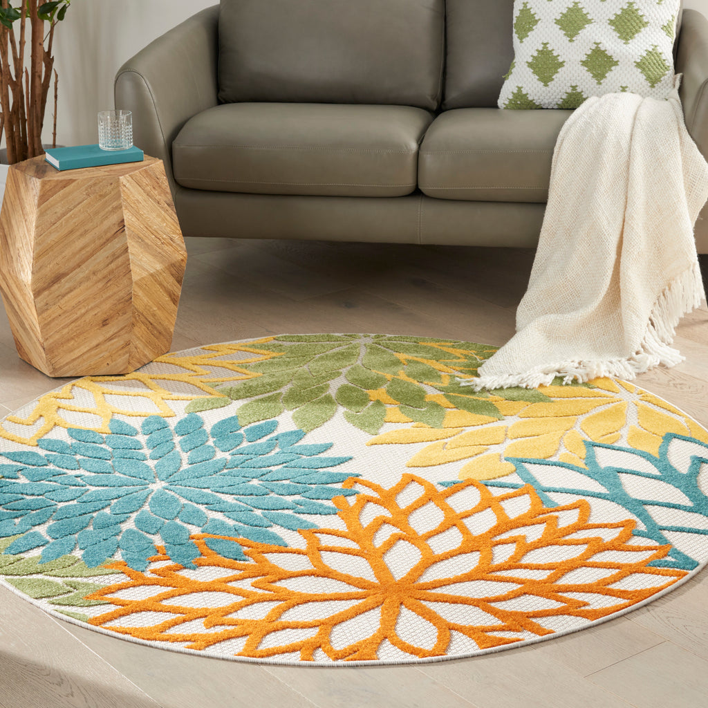 nourison aloha alh05 turquoise multicolor rug