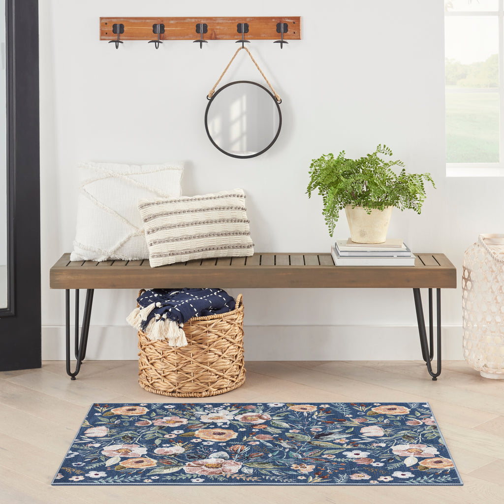 nourison nourison washables nwb01 navy multicolor rug