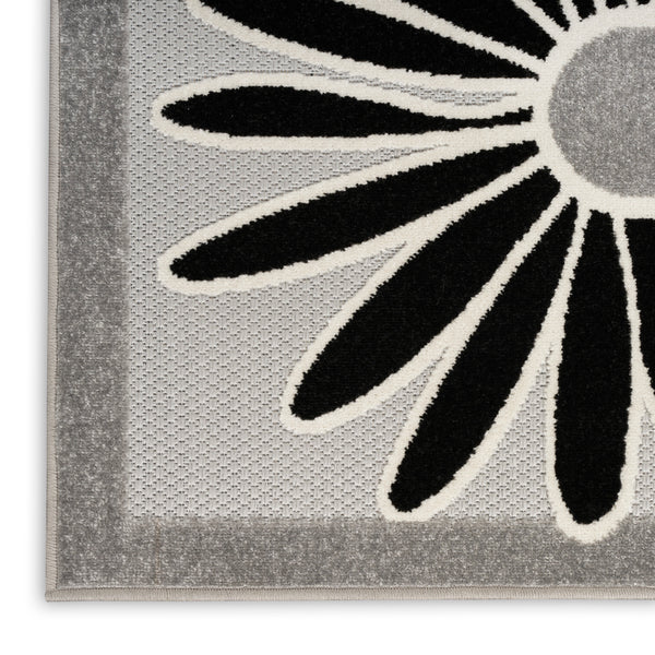 nourison aloha alh33 black white rug