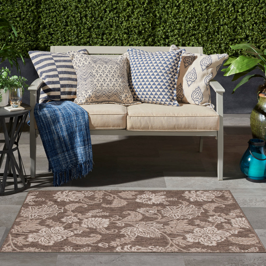 nourison garden oasis goa03 mocha rug