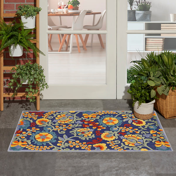 nourison aloha alh17 navy multicolor rug