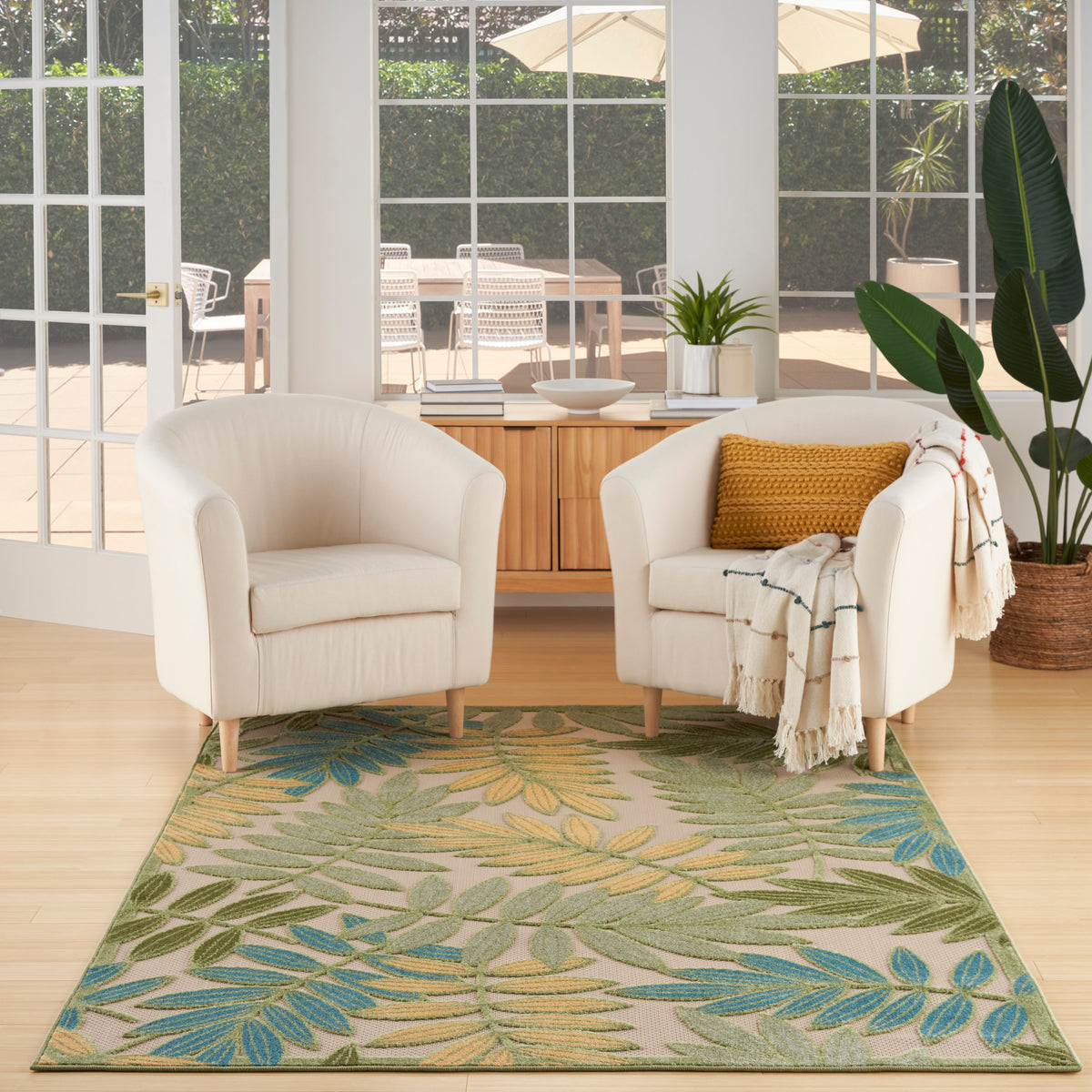 nourison aloha alh18 green multicolor rug