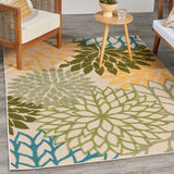 nourison aloha alh05 green multicolor rug